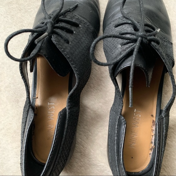 Nine West Faux Leather Open Lace-Up Dress Shoes - Picture 3 of 6